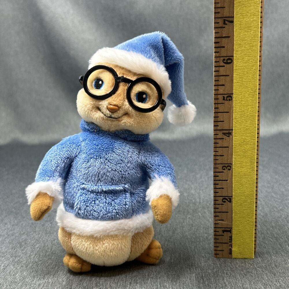 2011 Ty Beanie Baby SIMON of Alvin and the Chipmunks Winter Christmas Blue Plush